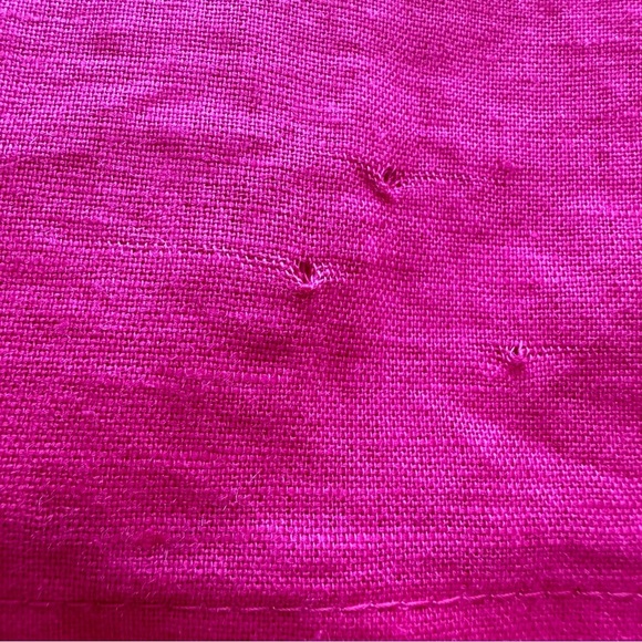 SOLD!  J Crew Pull-On Bow Midi Skirt Linen Blend Wild Berry Pink Pockets Large - Picture 16 of 16